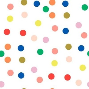 confetti dots // - colorful, bright, pop, rainbow, cute, kids, dot, dots, spots, abstract - white