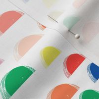 bright scallop // linocut, block print, colorful, bright pop, color fabric - white