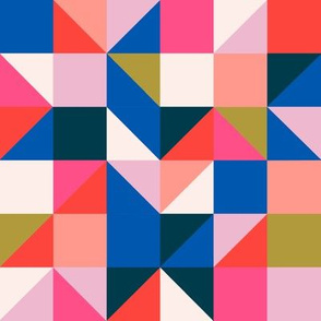 bright grid fabric // geometric, grid, geo, quilt, squares, bright, pop, colorful fabric 