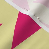 Pink on Cream Retro Triangles, Geometric Shapes