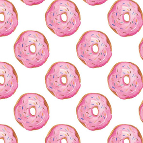 Pink donuts on white, large