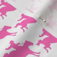 Rodeo Cowboys - Pink on White