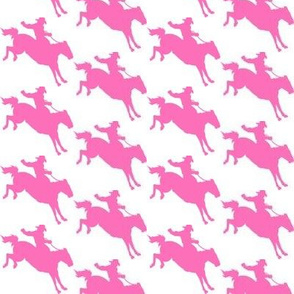Rodeo Cowboys - Pink on White