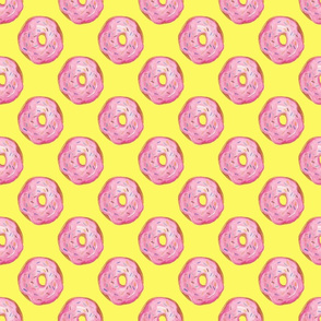 Pink donuts on yellow, small