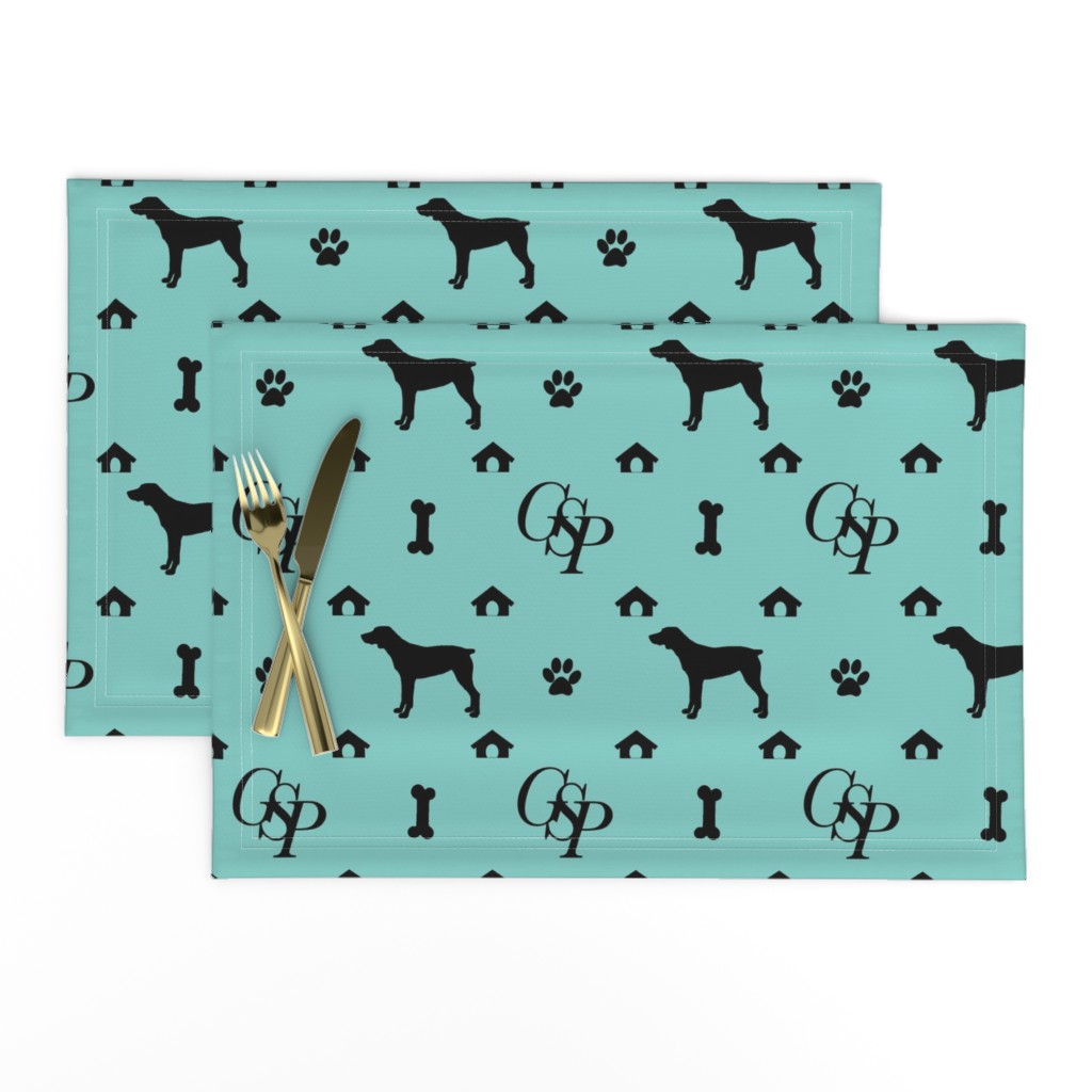 Louis Luxury Monogram German Shorthair Pointer on Aqua