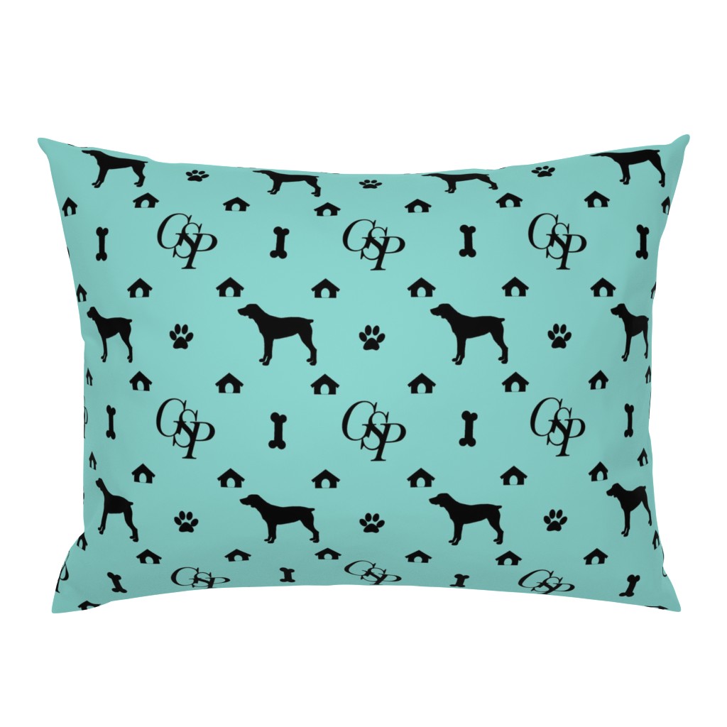 Louis Luxury Monogram German Shorthair Pointer on Aqua