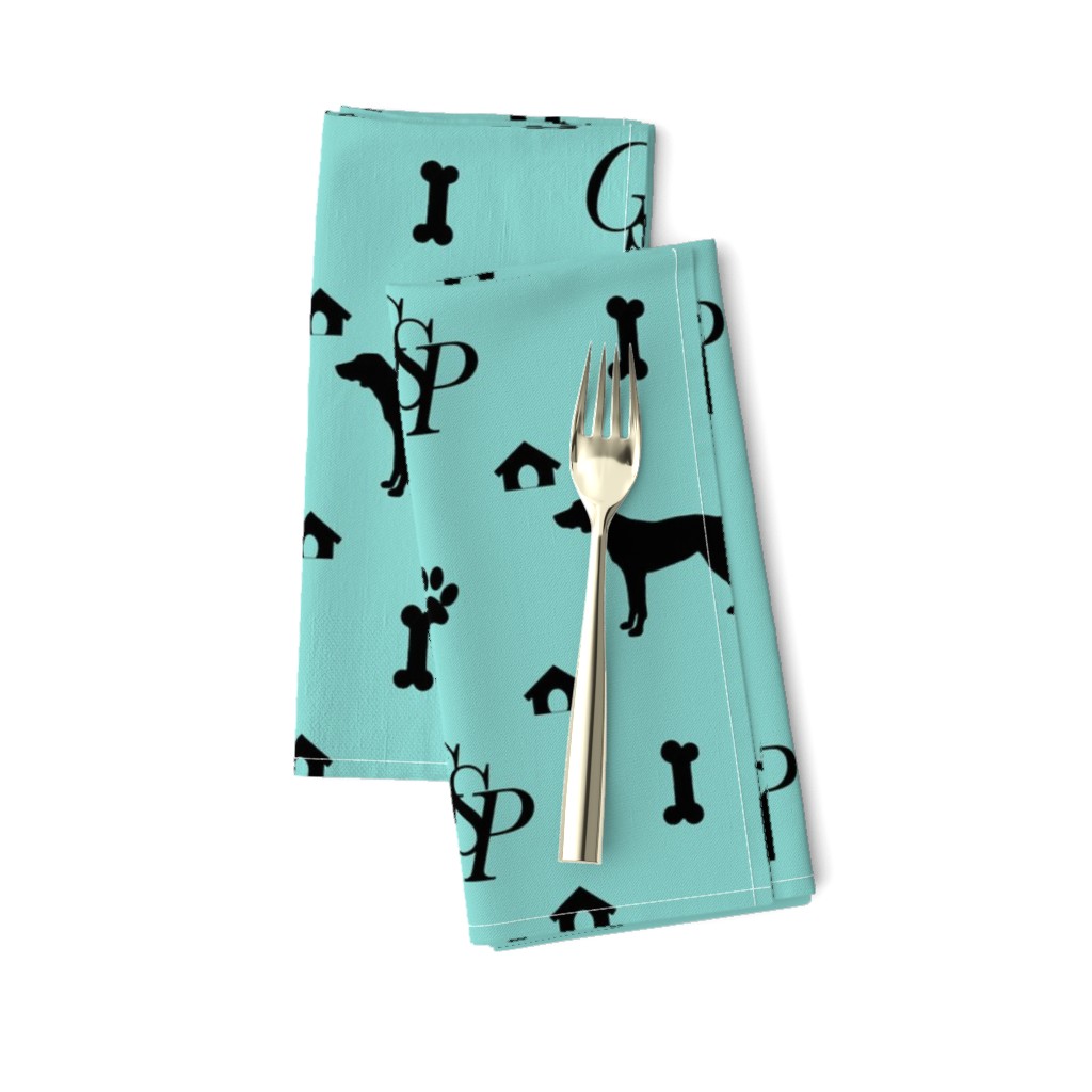 Louis Luxury Monogram German Shorthair Pointer on Aqua