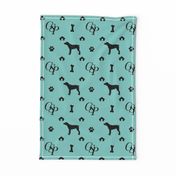 Louis Luxury Monogram German Shorthair Pointer on Aqua