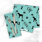 Louis Luxury Monogram German Shorthair Pointer on Aqua