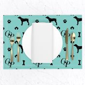 Louis Luxury Monogram German Shorthair Pointer on Aqua