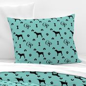 Louis Luxury Monogram German Shorthair Pointer on Aqua