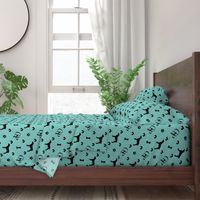 Louis Luxury Monogram German Shorthair Pointer on Aqua