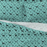 Louis Luxury Monogram German Shorthair Pointer on Aqua