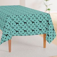 Louis Luxury Monogram German Shorthair Pointer on Aqua