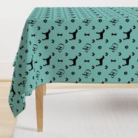 Louis Luxury Monogram German Shorthair Pointer on Aqua