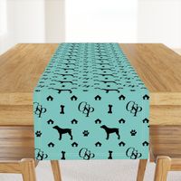 Louis Luxury Monogram German Shorthair Pointer on Aqua