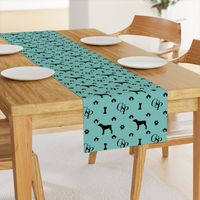 Louis Luxury Monogram German Shorthair Pointer on Aqua