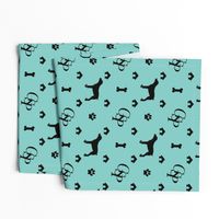 Louis Luxury Monogram German Shorthair Pointer on Aqua