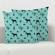 Louis Luxury Monogram German Shorthair Pointer on Aqua