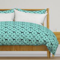 Louis Luxury Monogram German Shorthair Pointer on Aqua