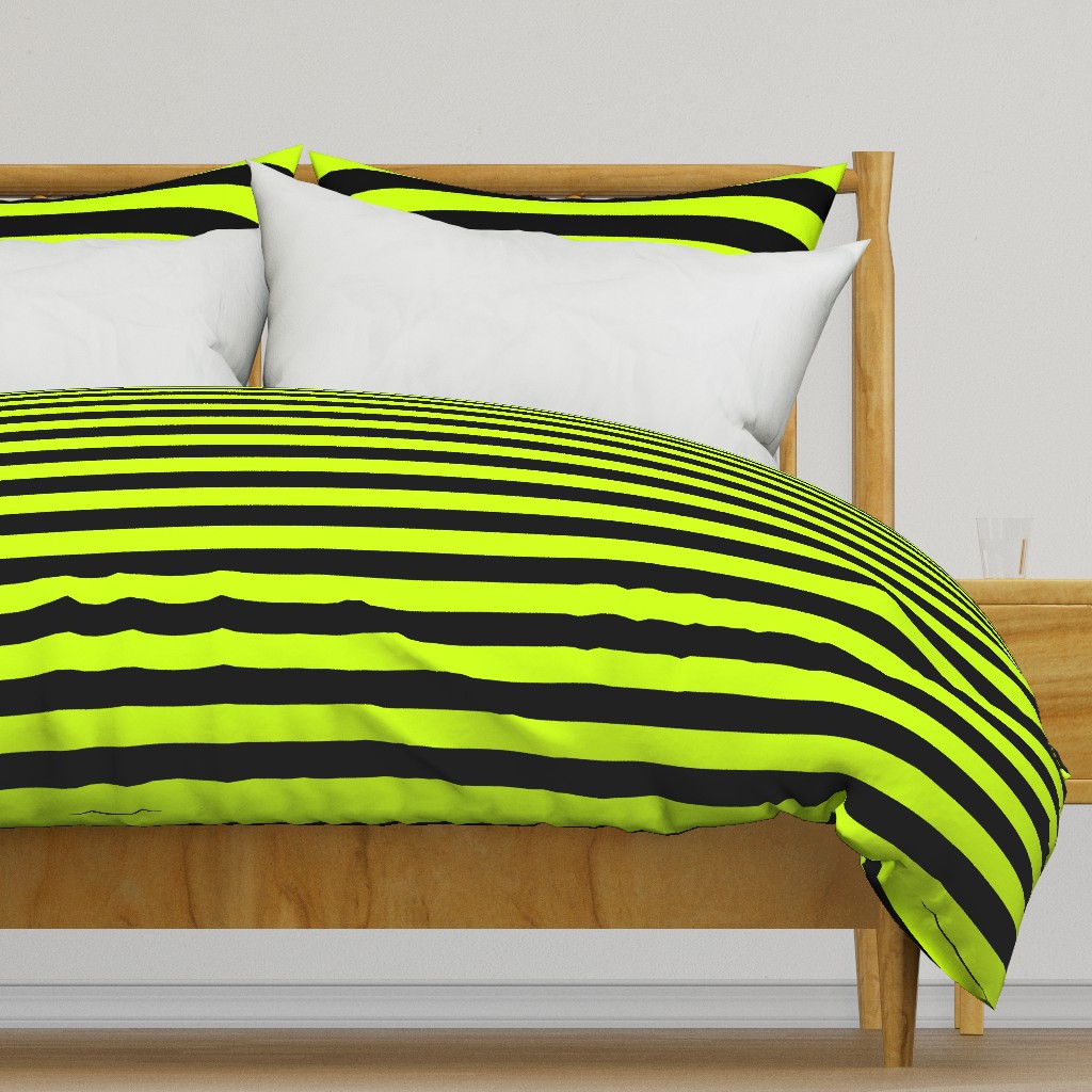 Slime Green and Black Horizontal Witch Stripes