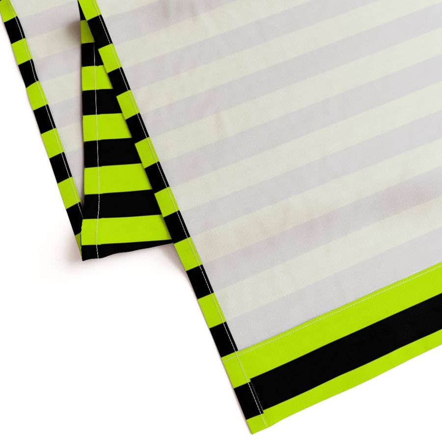 Slime Green and Black Horizontal Witch Stripes