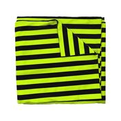 Slime Green and Black Horizontal Witch Stripes