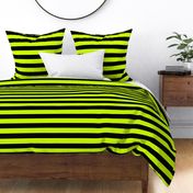 Slime Green and Black Horizontal Witch Stripes