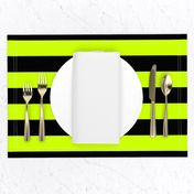 Slime Green and Black Horizontal Witch Stripes