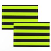 Slime Green and Black Horizontal Witch Stripes