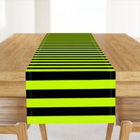 Slime Green and Black Horizontal Witch Stripes