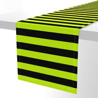 Slime Green and Black Horizontal Witch Stripes