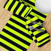 Slime Green and Black Horizontal Witch Stripes