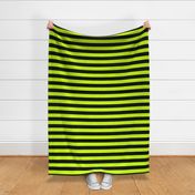 Slime Green and Black Horizontal Witch Stripes