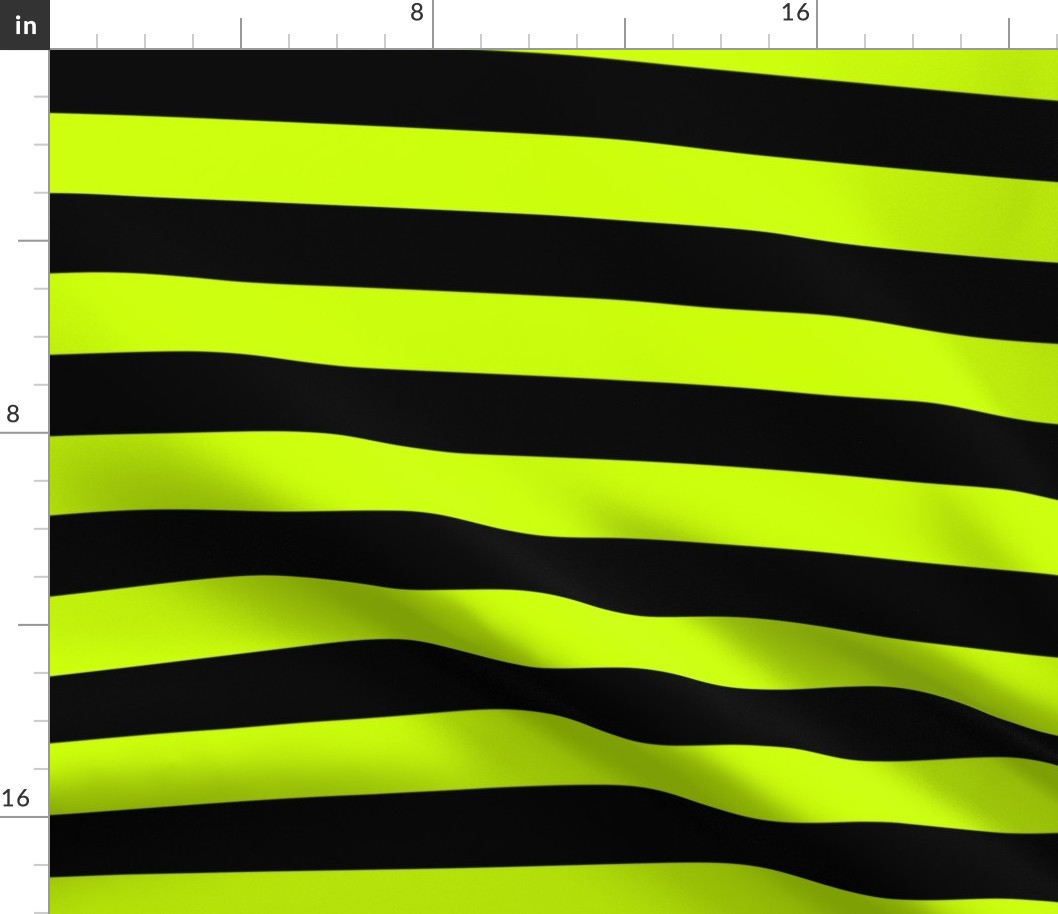 Slime Green and Black Horizontal Witch Stripes