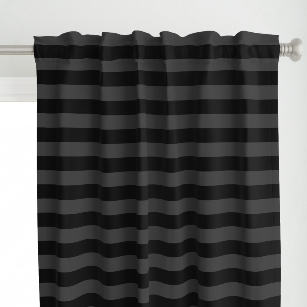 Shadow Grey and Black Horizontal Witch Stripes