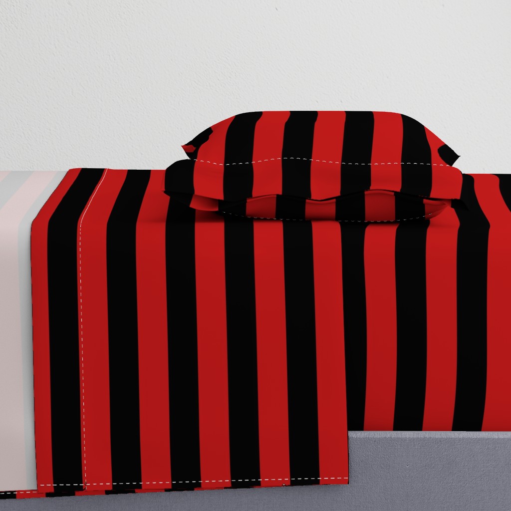 Blood Red and Black Horizontal Witch Stripes