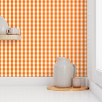 Classic Pumpkin Orange and White Gingham Check Pattern