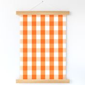 Classic Pumpkin Orange and White Gingham Check Pattern