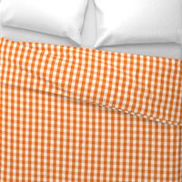 Small Pumpkin Orange and White Gingham Check Pattern