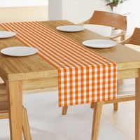 Small Pumpkin Orange and White Gingham Check Pattern