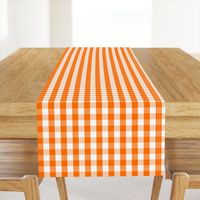 Small Pumpkin Orange and White Gingham Check Pattern