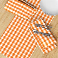 Small Pumpkin Orange and White Gingham Check Pattern