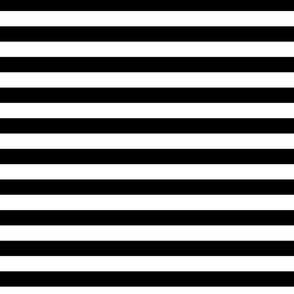 Cat Black and White Horizontal Witch Stripes