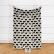(large scale) cows (black on beige) - farm fabric