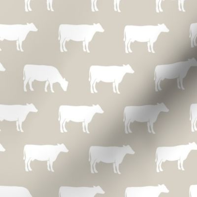 cows on beige - farm fabric