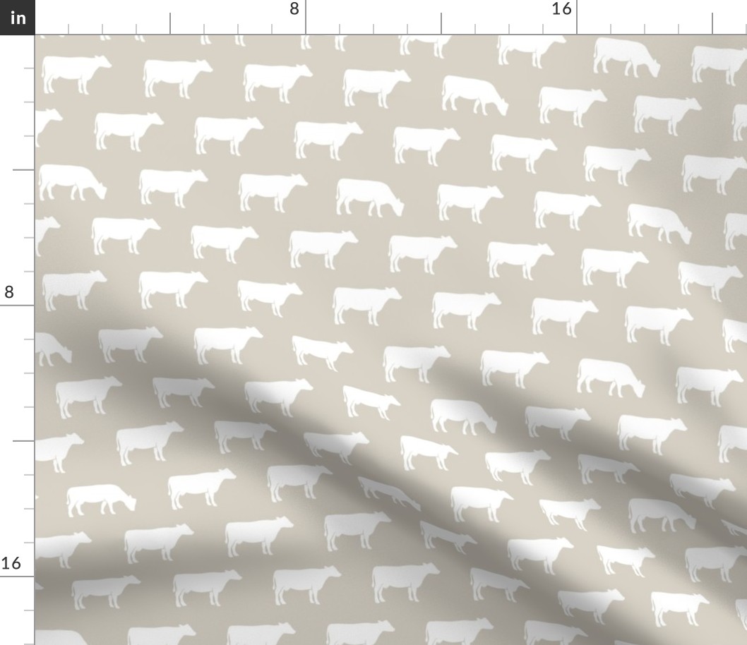 cows on beige - farm fabric
