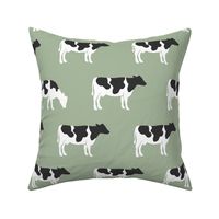 (large scale)  cows on sage - farm fabric