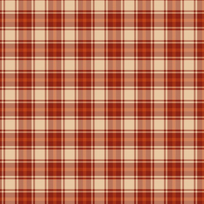 Autumn Plaid - Orange, Red and Beige