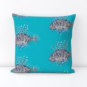 Lion Fish - gender neutral nursery wallpaper LARGE